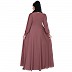 Umbrella abaya with potli buttons neck design- Puce Pink